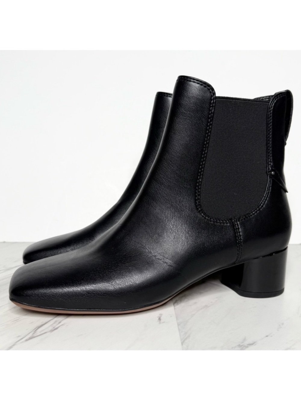 Franco Sarto Nellie Black Chelsea Heeled Bootie 8M